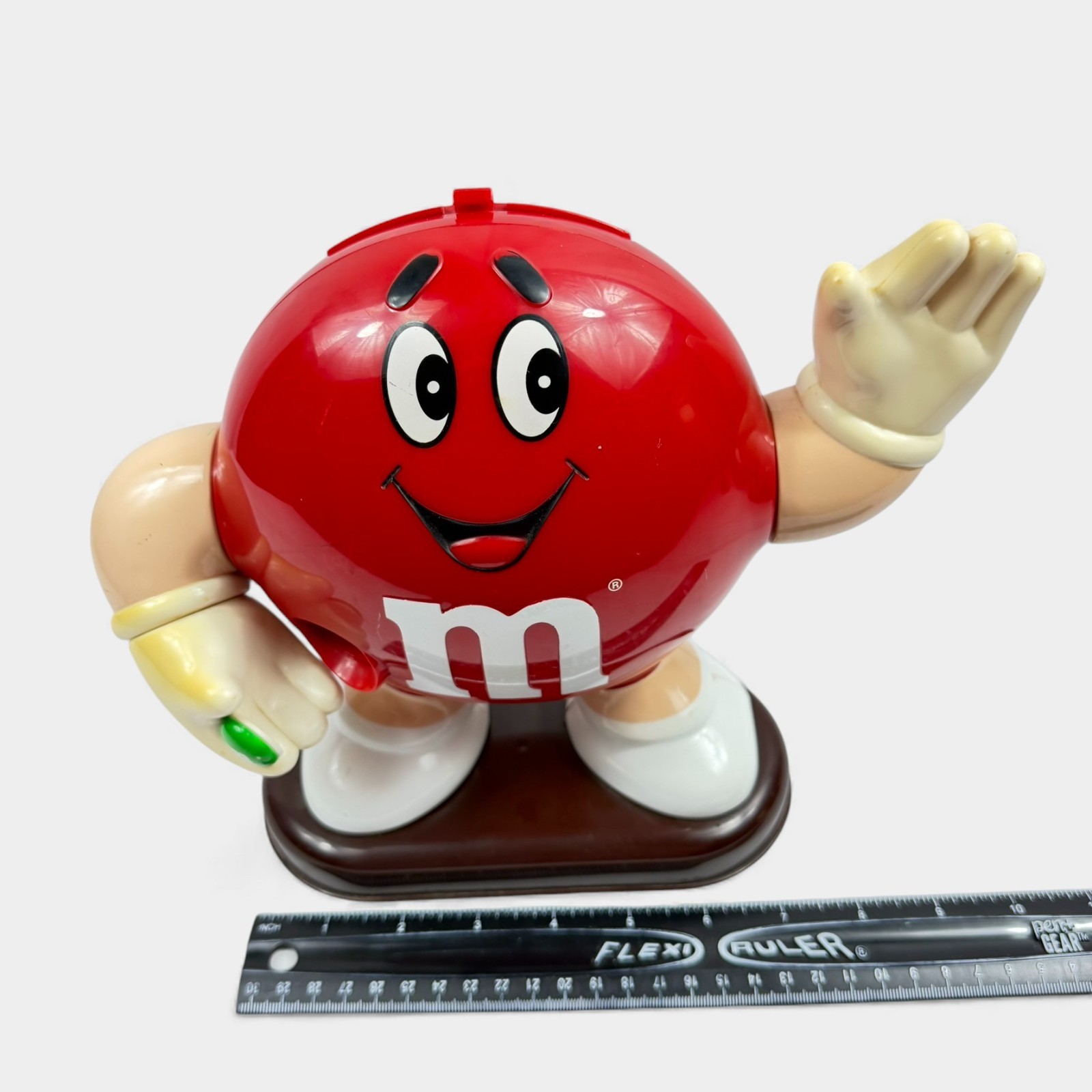 Vintage 1992 Round Red Mars M&M Candy Dispenser 90s M&Ms Americana