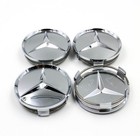 4 pc Gloss Chrome Wheel Center Hub Caps Cover for Mercedes-Benz Logo 75 mm