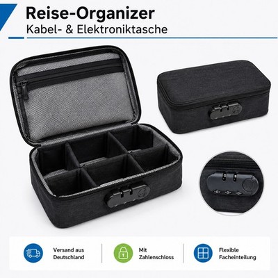 Organizer Tasche Transportetui mit Zahlenschloss Aufbewahrungsbox Koffer Case