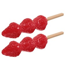 2 Pcs Simulated Strawberry Candied Food Props Artificial Foods for Display