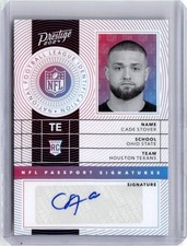 2024 Panini Prestige #NPS-CSR Cade Stover NFL Passport Signatures Auto Texans RC