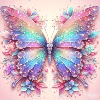 DIY Diamond Art Painting Kit for Adults & Kids – Big Pink Butterfly 20x20cm