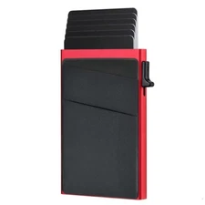 Men's Minimalist Slim RFID Blocking Wallet Pop Up Card Holder Wallet for Men