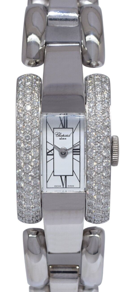 Chopard La Strada 18k White Gold & Diamond Bezel Ladies Quartz