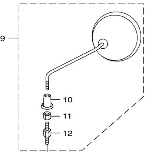 Espejo retrovisor izquierdo original 5S9-F6280-01-00 para Yamaha Zuma 125 2009-2023 Foto 2 de 3