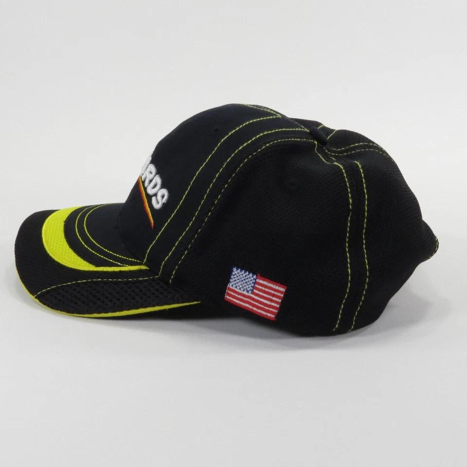 Gorra de carreras NASCAR Menards Paul Menard #98 negra/amarilla, ajustable, bandera de Estados Unidos Foto 2 de 4