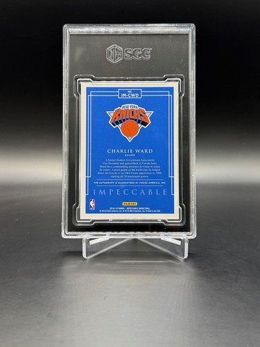 2018-19 Impeccable Charlie Ward PLATINUM 1/1 On Card Auto Knicks SGC 9/10 - Picture 2 of 2