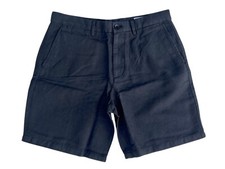 GAP Men's Black 8" Linen-Cotton Flat Front Chino Shorts Casual and Semi-Formal