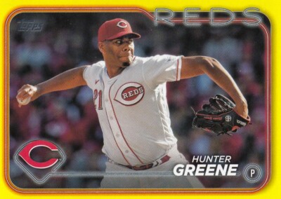 HUNTER GREENE TOPPS YELLOW BORDER PARALLEL CINCINNATI REDS #119 2024 24