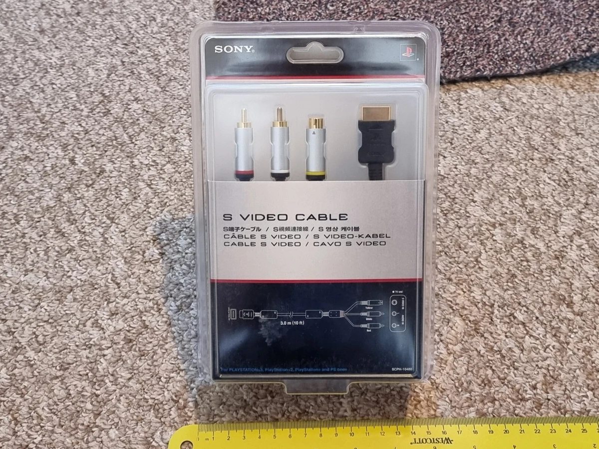 SONY PLAYSTATION PS1 PS2 PS3 2 3 OFICIAL S-VIDEO TV CABLE PLOMO NUEVO Genuino