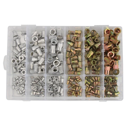 300tlg Blindnietmuttern Set Edelstahl Flachkopf Nietmutter Gewindeniete M3 - M10 - Bild 12 von 13