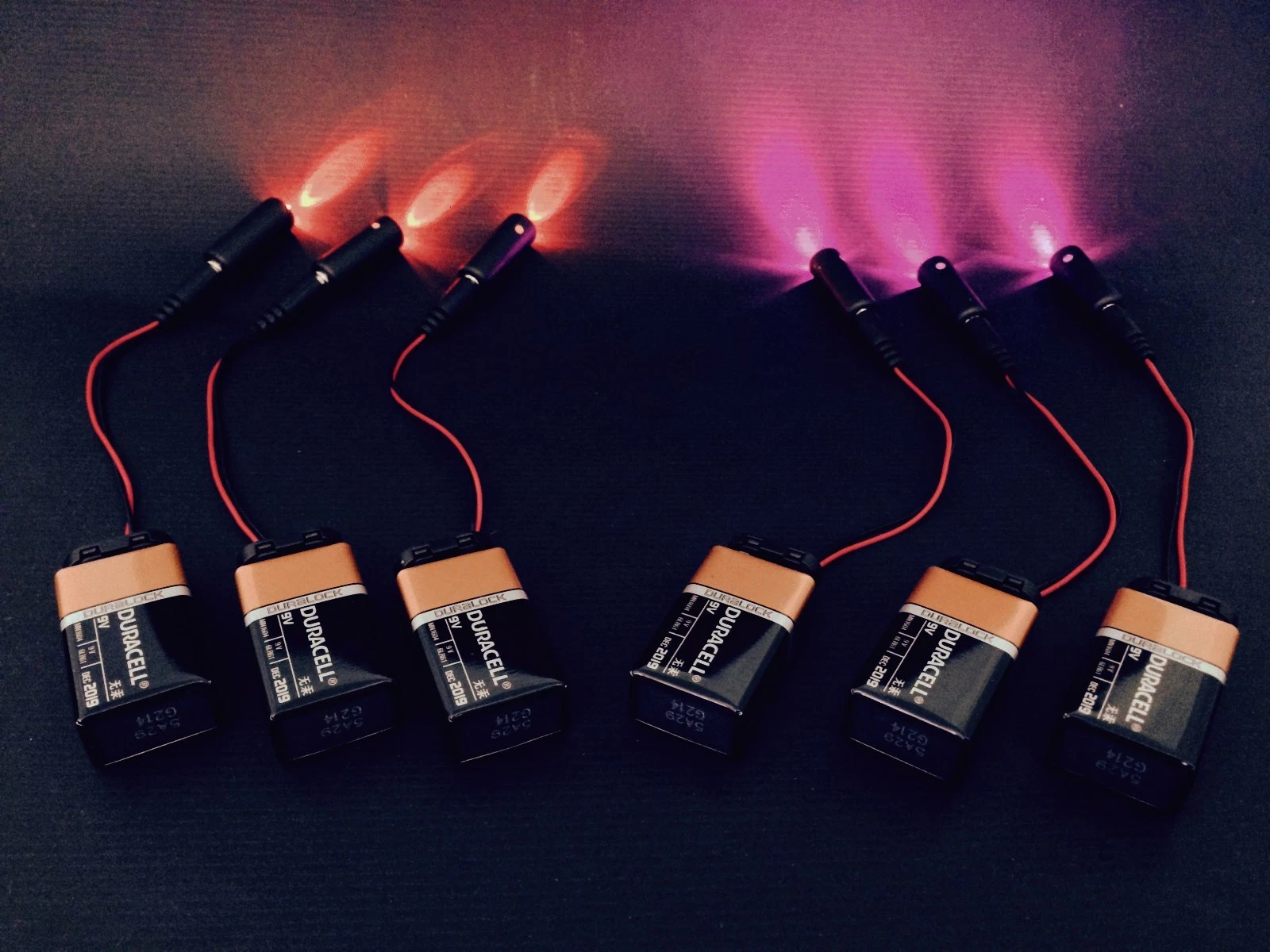 6 pcs 3 purple 3 Orange LED micro effects prop scenery decor lights 9V PM_PO9V6P