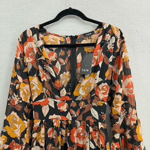 NWT Fate Womens Multicolor Floral Print Deep V-Neck Maxi Dress Size Small - Picture 4 of 12