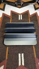 Gray Aluminum Vertical Adjustable Office Desktop Space Saver Laptop Tablet Stand