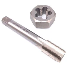 US Stock HSS 5/8-24 Tap & 5/8-24 Hexagon Die Thread Right Hand Set