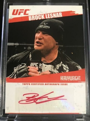 Brock Lesnar [Red Ink] #FA-BL 2009 Topps UFC Round 2 Autographs card