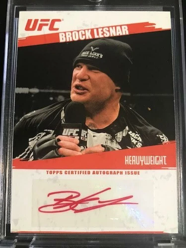 2009 Topps UFC Round 2 Auto Brock Lesnar RC 1st Autograph /25 Red  Rookie Card