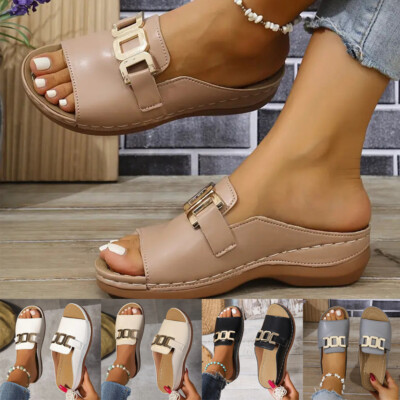 Damen Sandalen Bequeme Hausschuhe Orthopädische Peep Toe Schuhe Sommer slippers