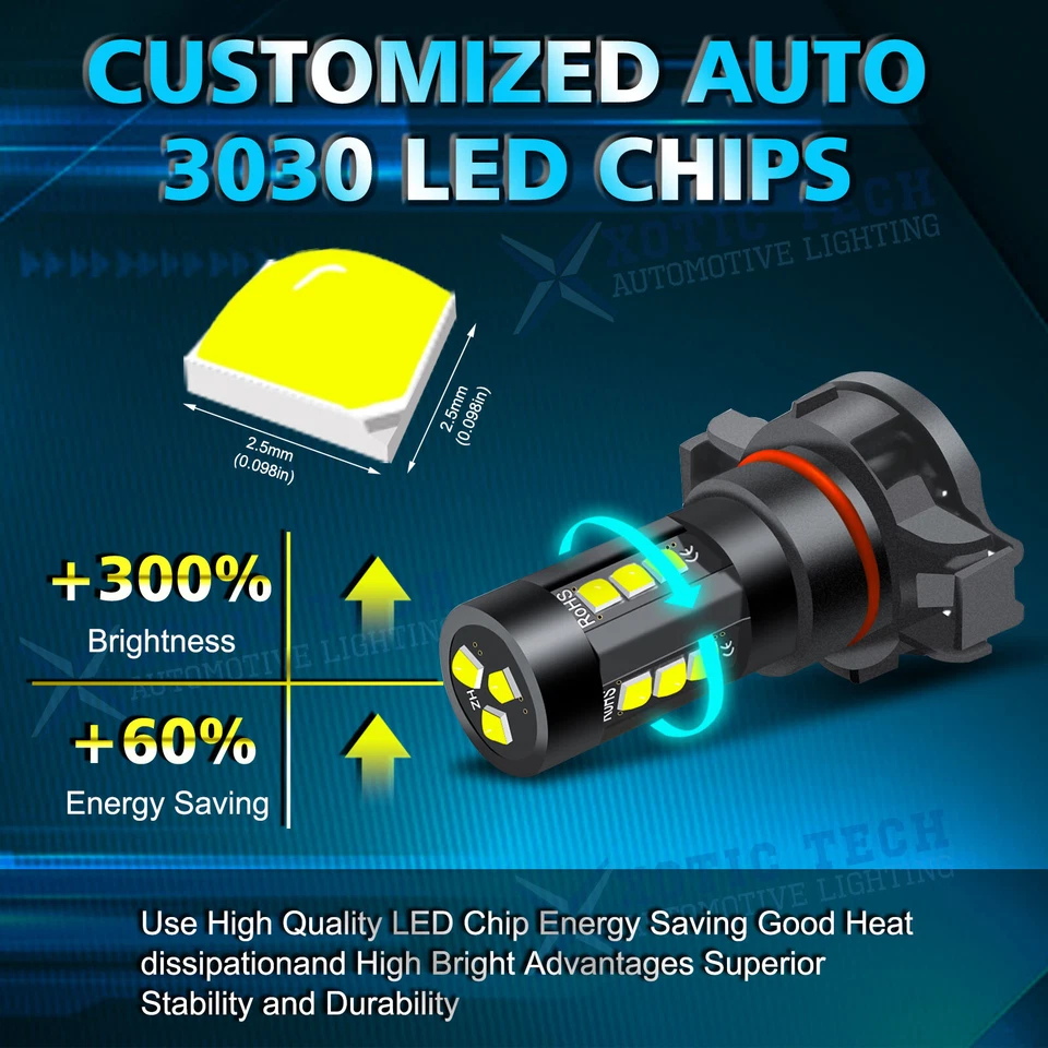 Bombillas antiniebla LED H16 5202 2 piezas blancas aptas para GMC Sierra 3500HD 2007-2018 Foto 2 de 4