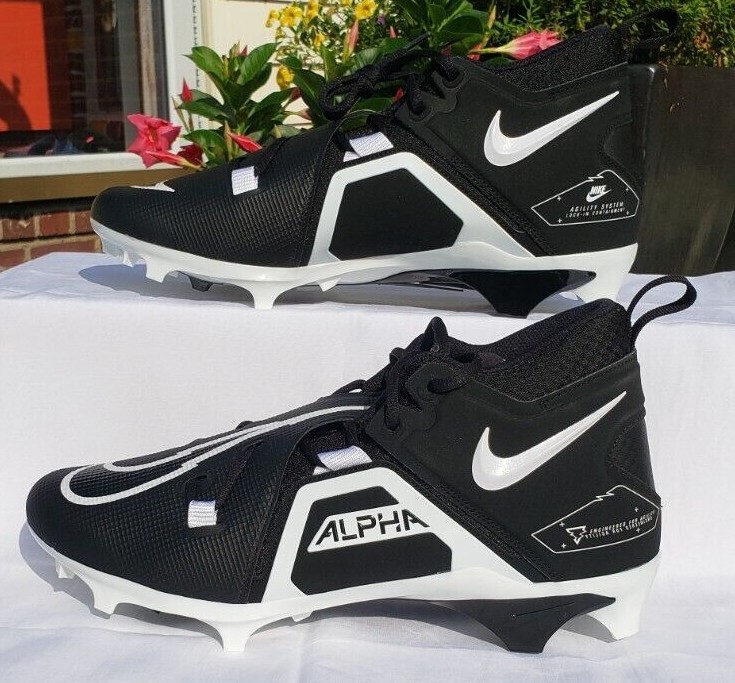 NIKE ALPHA MENACE PRO 3 MID FOOTBALL CLEATS WHITE BLACK RED NAVY