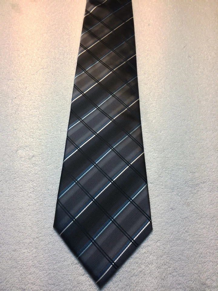 CORBATA CROFT AND BARROW HOMBRE 3,75 X 59 TONOS GRIS CON RAYAS VERDE AZULADO Foto 3 de 4