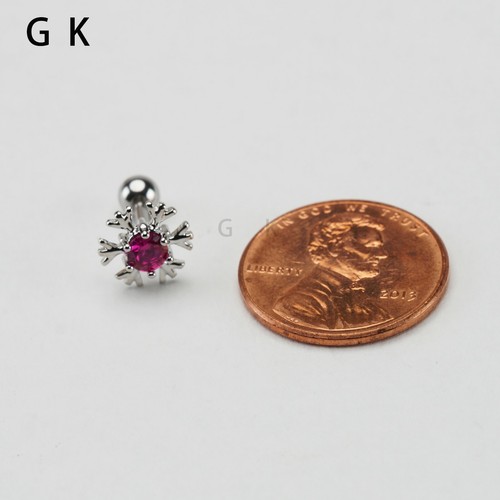 2PCs Surgical Stainless Steel Fashion Red Flower Round Stud Ear Earrings - Picture 4 of 6