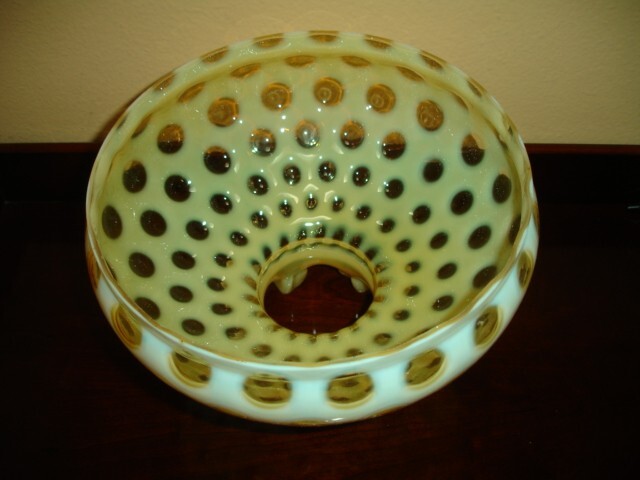 FENTON Honeysuckle COIN DOT OPALESCENT RARE LAMP SHADE, 1948-1949