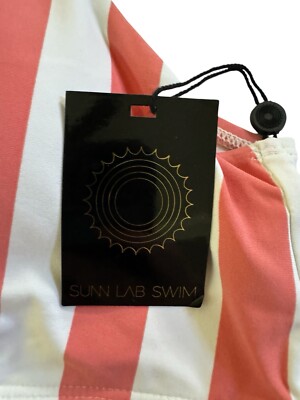 NWT Sunn Lab D/DD Swim Striped Bikini Tank Top Dark Peach NWT Sunn Lab D/DD Swim Striped Bikini Tank Top Dark Peach