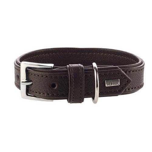 Collier anti-irritation Hunter Wallgau T 55 en cuir souple marron pour chien moyen