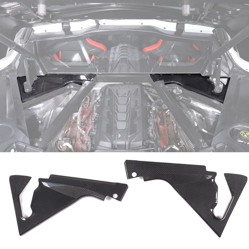 Juego de cubiertas interiores de bahía de motor de fibra de carbono seca real para Corvette C8 2020-2024 - Imagen 10 de 27
