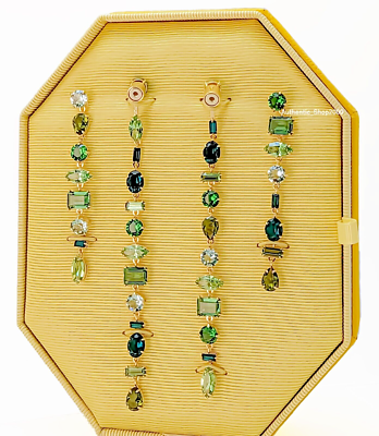 【SWAROVSKI】Gema ドロップピアス 5657390 New 100% Authentic SWAROVSKI Green Crystals Gema Long Drop