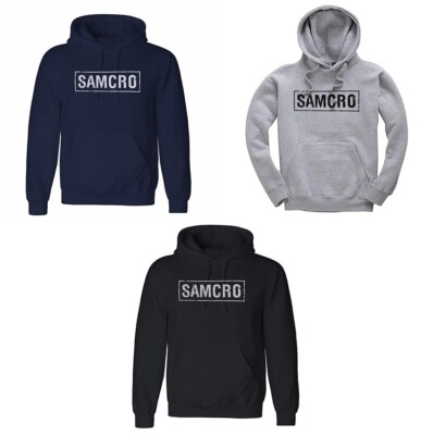 SAMCRO Inspired Distressed Hoodie Dark Navy Blue Sons of Anarchy Series  Jumper | eBay