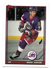 BRENT ASHTON 1991-92 TOPPS CARD NM-MT+ CONDITION