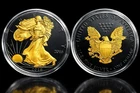 2016 American Silver Eagle 1oz .999 Black Ruthenium 24K Gold Gilded