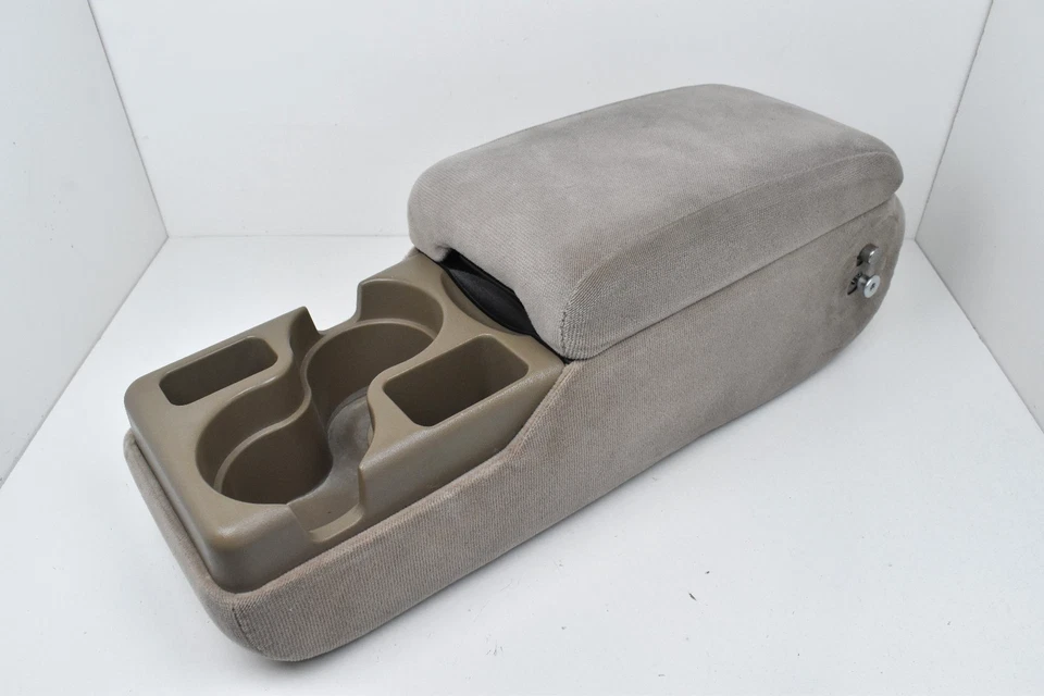 Chevy Impala 2000 2005 consola central beige tapa de brazo de tela con portavasos OEM Foto 3 de 4