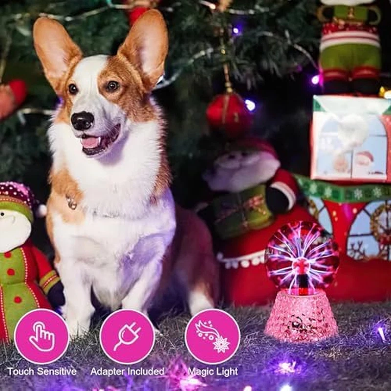 Palla Al Plasma Da 5 Pollici, Luce Al Plasma Con Base in Cristallo, Sfera Al Pla - Immagine 4 di 4