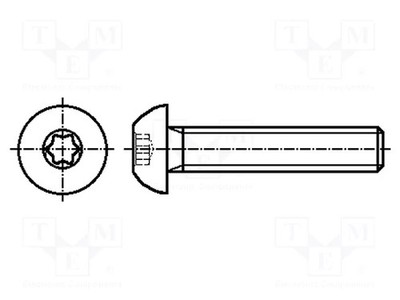 Zink Schraube Torx 0,5 Stahl Kopf: Kugelkopf M3x30 TX10