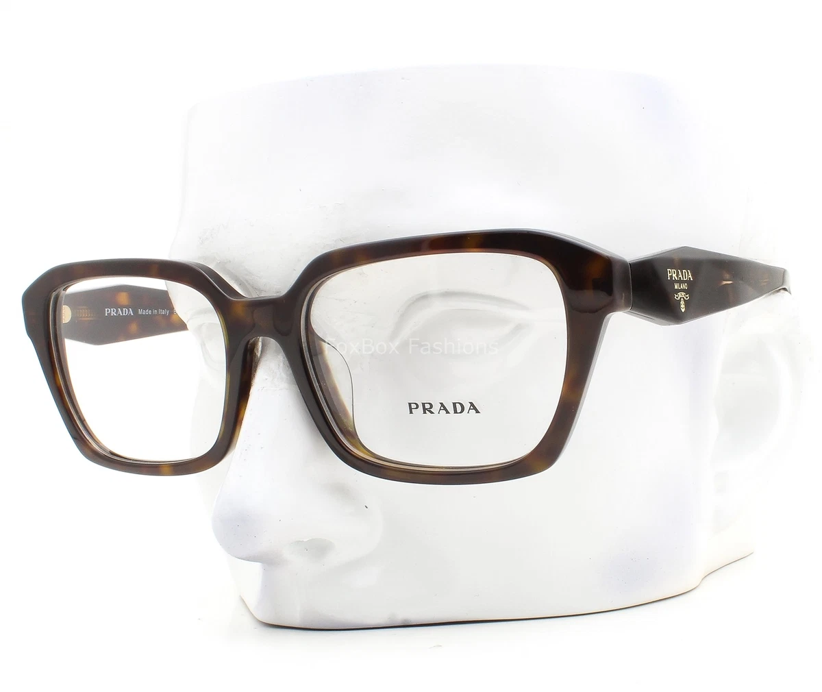 Prada Brown Tortoise Shell Eyeglasses VPR 14Z-F Prada PR A18V 14P1O1 Eyeglasses Caramel Tortoise for Woman  main image 3