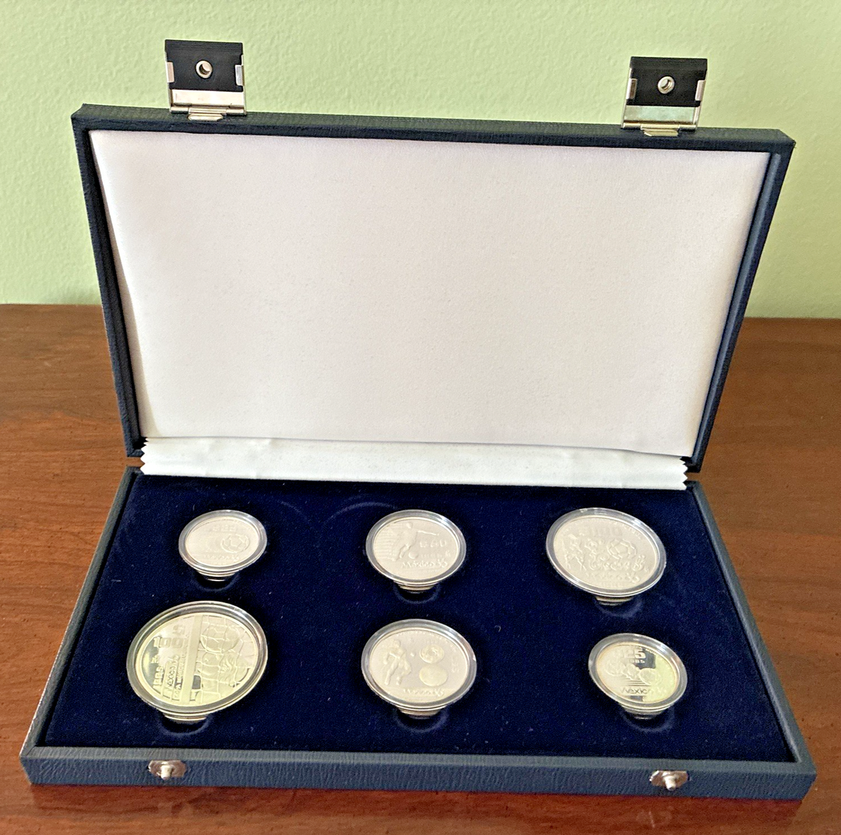 Mexico 86 World Cup Commemorative 6 Silver Coin Proof Set 25, 50