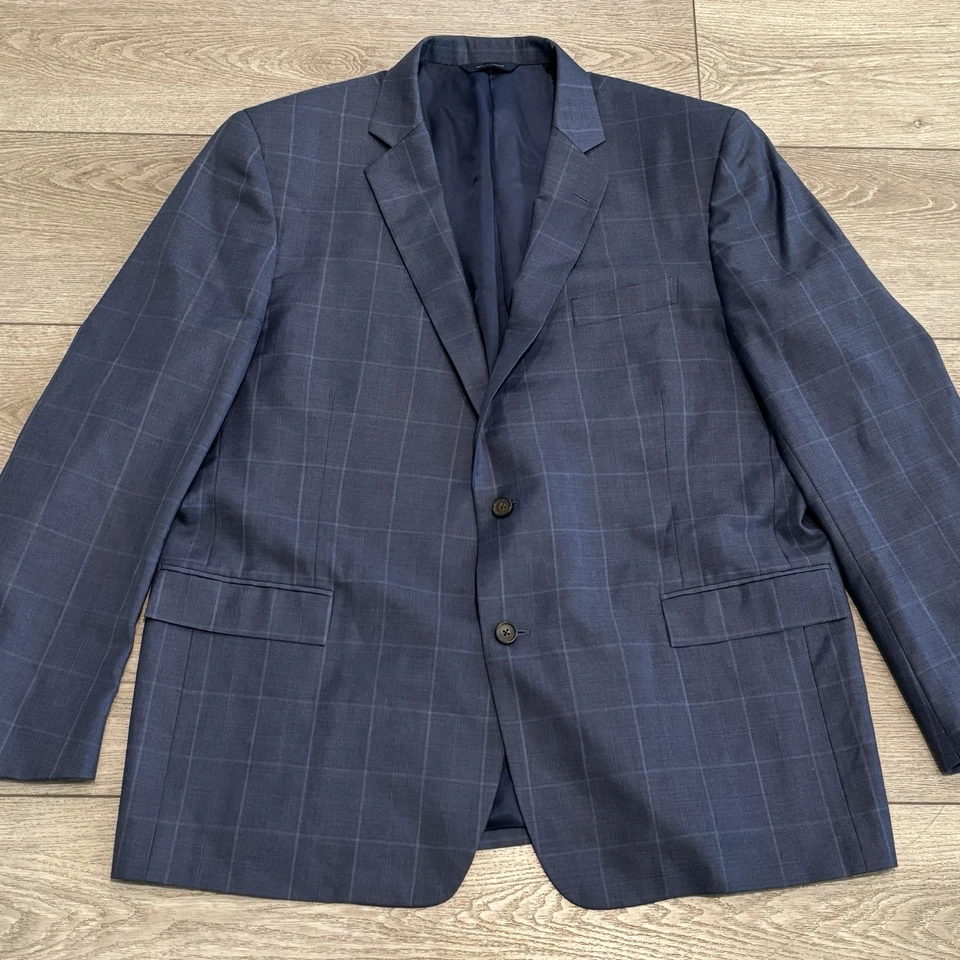 Brooks Brothers Regent Reda Wool Blazer Jacket Blue Plaid Mens 50L - Image 2 of 4