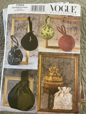 Vogue Pattern 7354 Evening Bags Complete Uncut