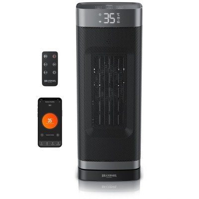 Brandson Keramik-Heizlüfter 2000W WiFi Timer LED Display Fernbedienung Schwarz