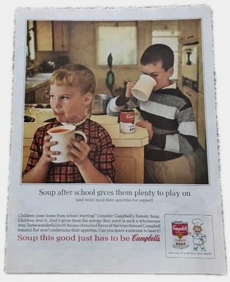 Campbell's 1964 Print Ad Soup Tomato Soup After School Gives Them Plenty To Play