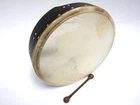 16" BLACK IRISH BODHRAN WOOD FRAME DRUM TUNABLE GOATSKIN HEAD ~ BTN6BT