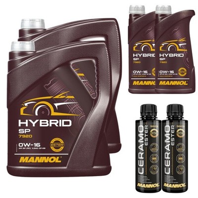12L MANNOL Motoröl HYBRID SP 0W-16 Inkl. 2x Additive Ceramo Ester 9829
