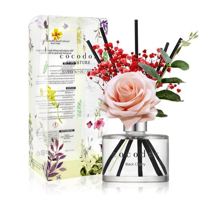 Cocod'or COCODOR Rose Flower Reed Diffuser/Black Cherry/6.7oz(200ml)/1 Pack/Reed