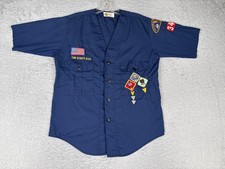 VINTAGE Cub Scouts BSA Shirt Youth Large Navy Official Uniform Patches San Diego