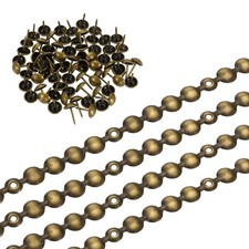 8Pcs Upholstery Nailhead Trim, 8 Meters Glossy Tacks Strips 11mm Bronze