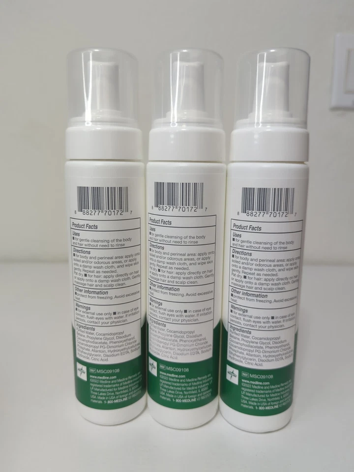 (3) Limpiador de espuma sin enjuague con botella Remedy Pump sin perfume, 8 oz Foto 3 de 3