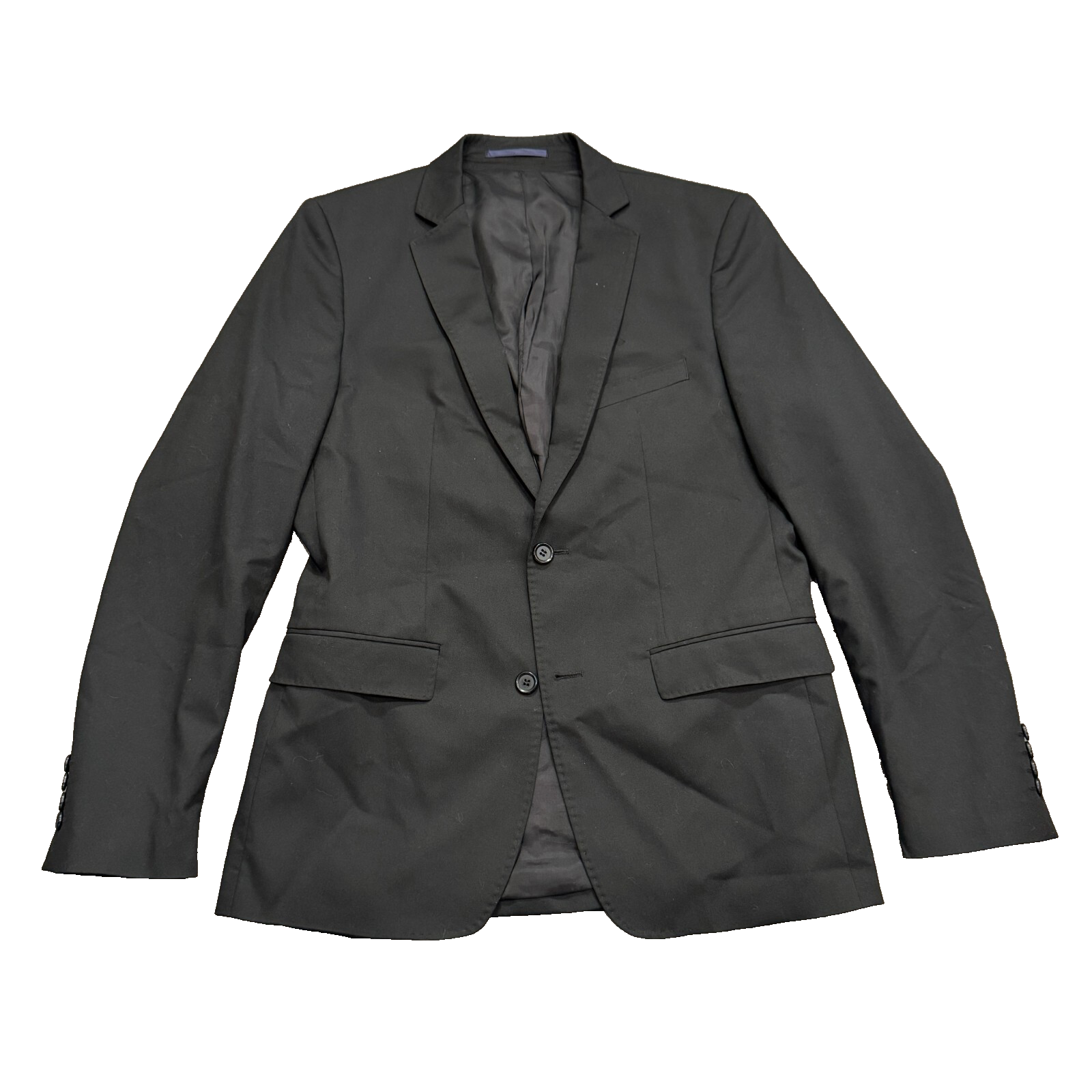 Zara Man Sport Coat Mens 38 Black 2 Button Jacket Viscose Adult Preppy Blazer